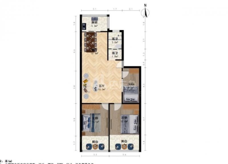 珠江路511号院11427088卧室图6