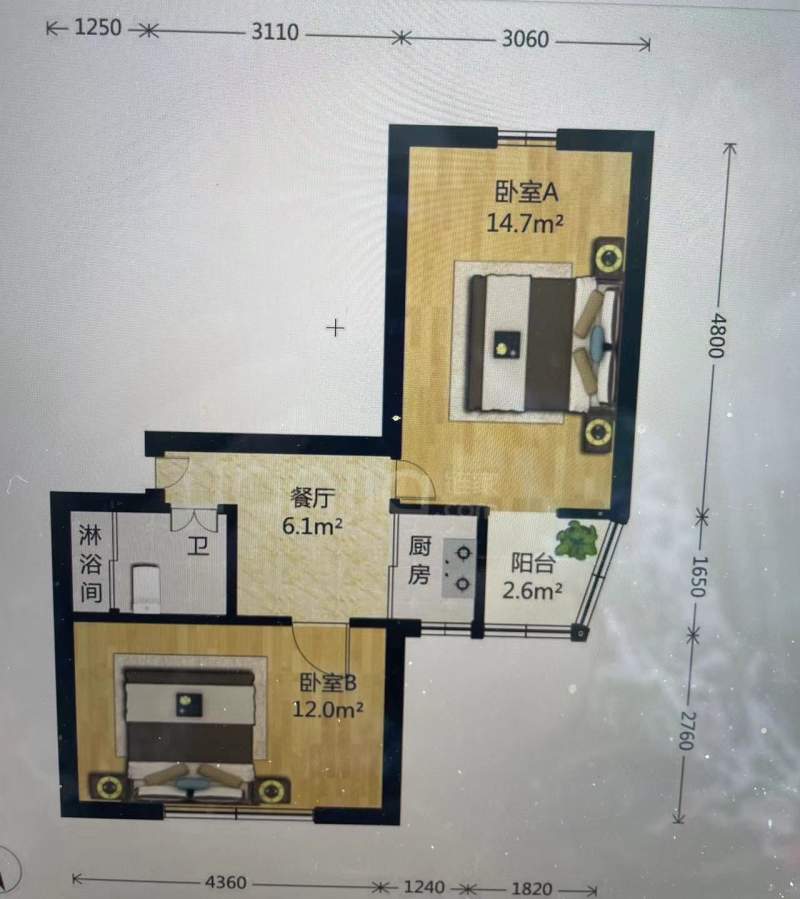 华秀小区15294298卧室图3