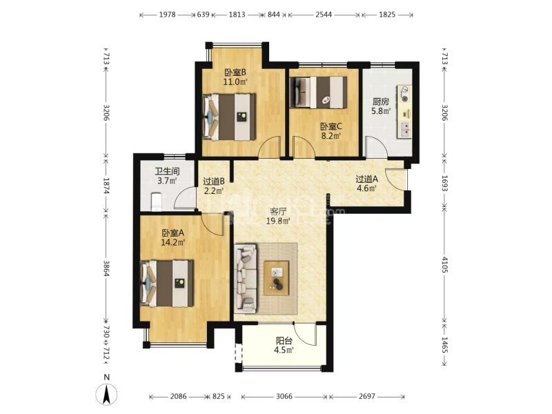 朗诗未来街区西园（青春时代华庭）15406524卧室图6