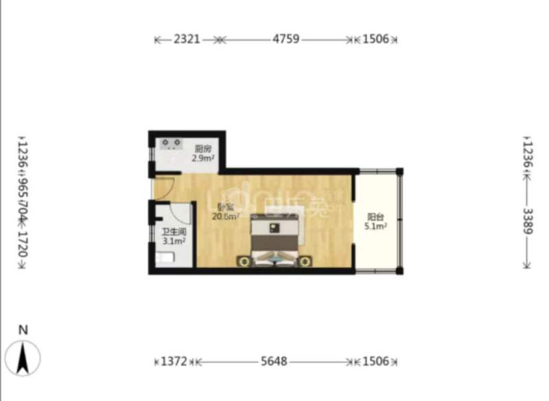 永理二小区（泰康路10弄）15590859卧室图1