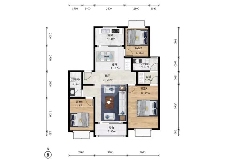 万科草庄15617781卧室图8